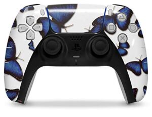 WraptorSkinz Skin Wrap compatible with the Sony PS5 DualSense Controller Butterflies Blue (CONTROLLER NOT INCLUDED)