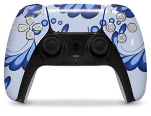 WraptorSkinz Skin Wrap compatible with the Sony PS5 DualSense Controller Petals Blue (CONTROLLER NOT INCLUDED)