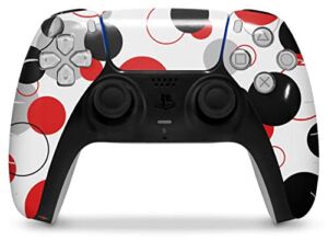 WraptorSkinz Skin Wrap compatible with the Sony PS5 DualSense Controller Lots of Dots Red on White (CONTROLLER NOT INCLUDED)