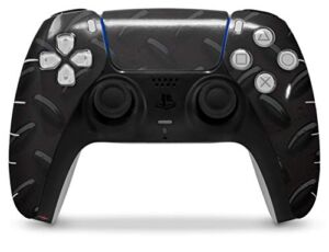 WraptorSkinz Skin Wrap compatible with the Sony PS5 DualSense Controller Diamond Plate Metal 02 Black (CONTROLLER NOT INCLUDED)