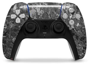 WraptorSkinz Skin Wrap compatible with the Sony PS5 DualSense Controller Marble Granite 06 Black Gray (CONTROLLER NOT INCLUDED)