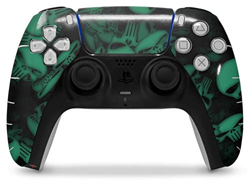 WraptorSkinz Skin Wrap compatible with the Sony PS5 DualSense Controller Skulls Confetti Seafoam Green (CONTROLLER NOT INCLUDED) | The Storepaperoomates Retail Market - Fast Affordable Shopping