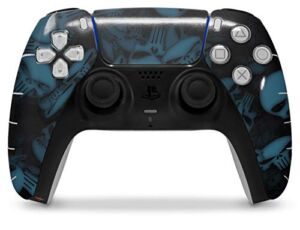 WraptorSkinz Skin Wrap compatible with the Sony PS5 DualSense Controller Skulls Confetti Blue (CONTROLLER NOT INCLUDED)