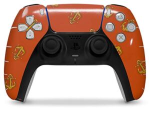 WraptorSkinz Skin Wrap compatible with the Sony PS5 DualSense Controller Anchors Away Burnt Orange (CONTROLLER NOT INCLUDED)