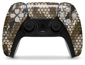 WraptorSkinz Skin Wrap compatible with the Sony PS5 DualSense Controller HEX Mesh Camo 01 Brown (CONTROLLER NOT INCLUDED)