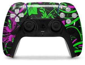 WraptorSkinz Skin Wrap compatible with the Sony PS5 DualSense Controller Twisted Garden Green and Hot Pink (CONTROLLER NOT INCLUDED)