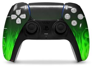 WraptorSkinz Skin Wrap compatible with the Sony PS5 DualSense Controller Fire Green (CONTROLLER NOT INCLUDED)