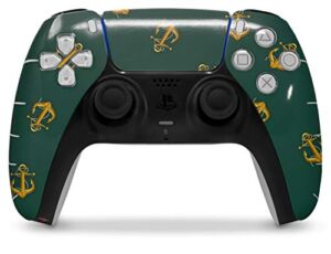 WraptorSkinz Skin Wrap compatible with the Sony PS5 DualSense Controller Anchors Away Hunter Green (CONTROLLER NOT INCLUDED)