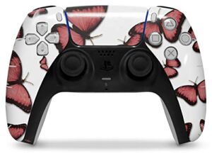 WraptorSkinz Skin Wrap compatible with the Sony PS5 DualSense Controller Butterflies Pink (CONTROLLER NOT INCLUDED)