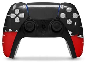 WraptorSkinz Skin Wrap compatible with the Sony PS5 DualSense Controller Ripped Colors Black Red (CONTROLLER NOT INCLUDED)