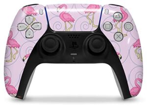 WraptorSkinz Skin Wrap compatible with the Sony PS5 DualSense Controller Flamingos on Pink (CONTROLLER NOT INCLUDED)