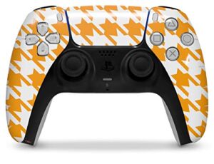 WraptorSkinz Skin Wrap compatible with the Sony PS5 DualSense Controller Houndstooth Orange (CONTROLLER NOT INCLUDED)