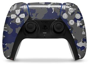 WraptorSkinz Skin Wrap compatible with the Sony PS5 DualSense Controller WraptorCamo Old School Camouflage Camo Blue Navy (CONTROLLER NOT INCLUDED)