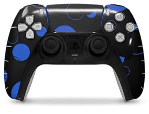WraptorSkinz Skin Wrap compatible with the Sony PS5 DualSense Controller Lots of Dots Blue on Black (CONTROLLER NOT INCLUDED)