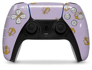 WraptorSkinz Skin Wrap compatible with the Sony PS5 DualSense Controller Anchors Away Lavender (CONTROLLER NOT INCLUDED)