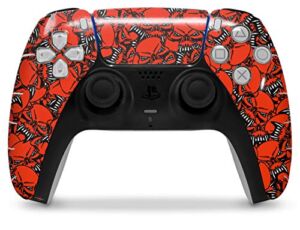 WraptorSkinz Skin Wrap compatible with the Sony PS5 DualSense Controller Scattered Skulls Red (CONTROLLER NOT INCLUDED)