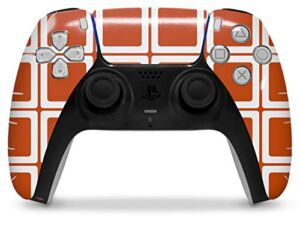 WraptorSkinz Skin Wrap compatible with the Sony PS5 DualSense Controller Squared Burnt Orange (CONTROLLER NOT INCLUDED)