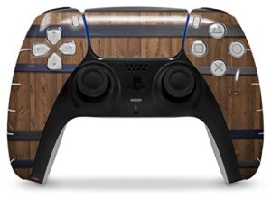 WraptorSkinz Skin Wrap compatible with the Sony PS5 DualSense Controller Wooden Barrel (CONTROLLER NOT INCLUDED)