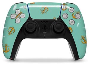 WraptorSkinz Skin Wrap compatible with the Sony PS5 DualSense Controller Anchors Away Seafoam Green (CONTROLLER NOT INCLUDED)