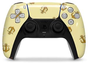 WraptorSkinz Skin Wrap compatible with the Sony PS5 DualSense Controller Anchors Away Yellow Sunshine (CONTROLLER NOT INCLUDED)