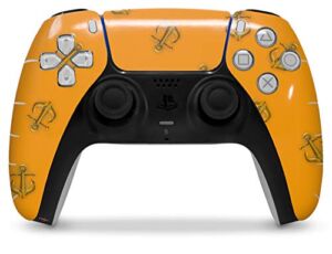 WraptorSkinz Skin Wrap compatible with the Sony PS5 DualSense Controller Anchors Away Orange (CONTROLLER NOT INCLUDED)