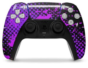 WraptorSkinz Skin Wrap compatible with the Sony PS5 DualSense Controller Halftone Splatter Hot Pink Purple (CONTROLLER NOT INCLUDED)