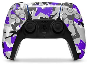 WraptorSkinz Skin Wrap compatible with the Sony PS5 DualSense Controller Sexy Girl Silhouette Camo Purple (CONTROLLER NOT INCLUDED)