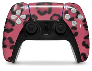 WraptorSkinz Skin Wrap compatible with the Sony PS5 DualSense Controller Leopard Skin Pink (CONTROLLER NOT INCLUDED)