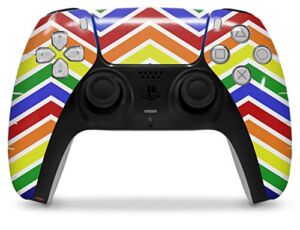 WraptorSkinz Skin Wrap compatible with the Sony PS5 DualSense Controller Zig Zag Rainbow (CONTROLLER NOT INCLUDED)