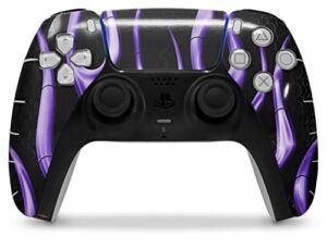 WraptorSkinz Skin Wrap compatible with the Sony PS5 DualSense Controller Metal Flames Purple (CONTROLLER NOT INCLUDED)