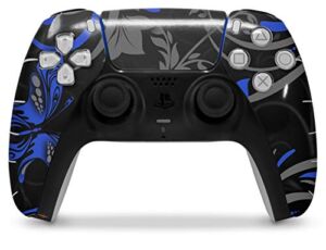 WraptorSkinz Skin Wrap compatible with the Sony PS5 DualSense Controller Twisted Garden Gray and Blue (CONTROLLER NOT INCLUDED)
