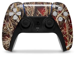 WraptorSkinz Skin Wrap compatible with the Sony PS5 DualSense Controller WraptorCamo Grassy Marsh Camo Red (CONTROLLER NOT INCLUDED)