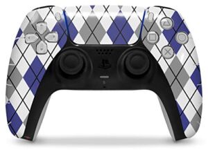 WraptorSkinz Skin Wrap compatible with the Sony PS5 DualSense Controller Argyle Blue and Gray (CONTROLLER NOT INCLUDED)