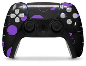 WraptorSkinz Skin Wrap compatible with the Sony PS5 DualSense Controller Lots of Dots Purple on Black (CONTROLLER NOT INCLUDED)