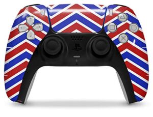 WraptorSkinz Skin Wrap compatible with the Sony PS5 DualSense Controller Zig Zag Red White and Blue (CONTROLLER NOT INCLUDED)