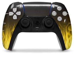 WraptorSkinz Skin Wrap compatible with the Sony PS5 DualSense Controller Fire Yellow (CONTROLLER NOT INCLUDED)