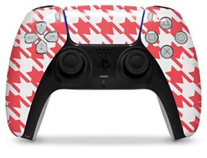 WraptorSkinz Skin Wrap compatible with the Sony PS5 DualSense Controller Houndstooth Coral (CONTROLLER NOT INCLUDED)