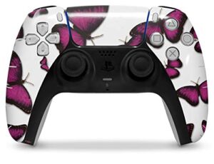 WraptorSkinz Skin Wrap compatible with the Sony PS5 DualSense Controller Butterflies Purple (CONTROLLER NOT INCLUDED)