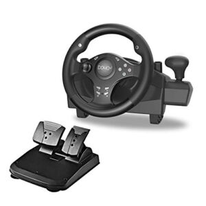 Game Racing Wheel with Pedals, 270° Steering Wheels PC with Force Feedback, Racing Steering Wheel compatible with PS4, Xbox Series X/S, Xbox ONE/360, PS3, Android, Real Racing Simulator