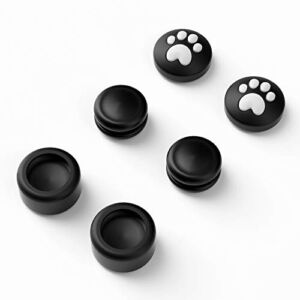 LeyuSmart Thumb Grip Caps for Playstation5 PS5 PS4 Xbox Switch Pro Controller,Cat Paw Thumbstick Caps for Joystick (Black)