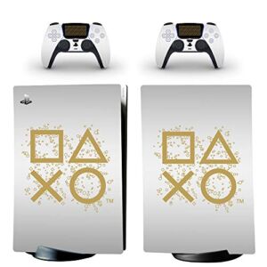 Whole Body Protective Vinyl Skin Decal Cover for Sony PS5 Playstation 5 Console Wrap Sticker Skins with Two Free Wireless DualSense Controller Decals (Digital Edition, 9)
