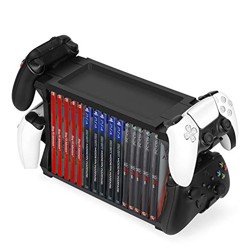 TNP Games Storage Tower (Up to 15 CD Disc) For PS5 Game Disk Rack and Controller Stand Holder For Xbox Series X/Nintendo Switch/PS4 Controller Stand Holder Can hold up to 4 controller | The Storepaperoomates Retail Market - Fast Affordable Shopping