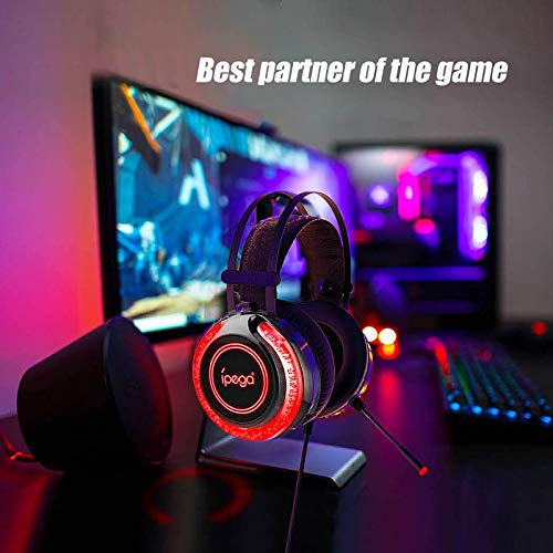 Gaming Headet, Wired Headset for PS5 PS4 Xbox Switch PC, Noise Cancelling Over Ear Headset with Mic, LED Light, Bass Surround | The Storepaperoomates Retail Market - Fast Affordable Shopping