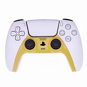 Decorative Strip Case Cover for PS5 Dualsense Controller, Ackmioxy PS5 Accessories DIY PS5 Controller Skins Replacement Shell Color Replacement Decoration Accessories for PS5 Controller Panel (Yellow)