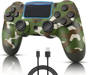 OUBANG Wireless Remote Work with PS4 Controller, Green Camo Gamepad Compatible with Playstation 4 Controllers, Game Control for PS4 Controller Pro with Upgrade Joystick, Pa4 Controller for PS4/PC Men