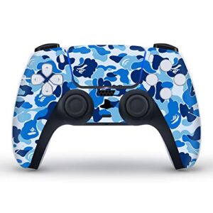 Camouflage Skin Sticker for PS5 Controller, Waterproof Scratchproof Protective Decal Cover Compatible for PlayStation 5 Gamepad, removable adhesive vinyl Protector