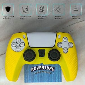 Yellow – Silicone Controller Skin Grip Anti-Slip Cover Protector Case – Compatible with PS5 DualSense Controller