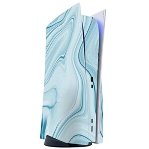 ITS A SKIN Skins Compatible with Sony Playstation 5 Console Disc Edition – Protective Decal Overlay stickers wrap cover – Baby Blue Ice Swirl Marble