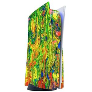 ITS A SKIN Skins Compatible with Sony Playstation 5 Console Disc Edition – Protective Decal Overlay stickers wrap cover – green trippy color mix psychedelic