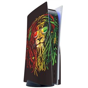 ITS A SKIN Skins Compatible with Sony Playstation 5 Console Disc Edition – Protective Decal Overlay stickers wrap cover – Rasta Dread Lion Irie